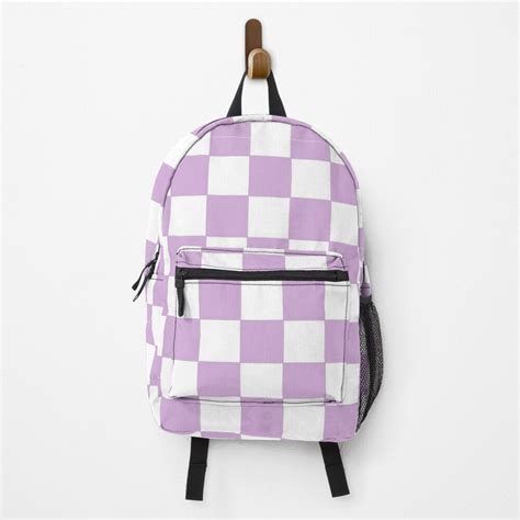 Purple Checkered Backpack .